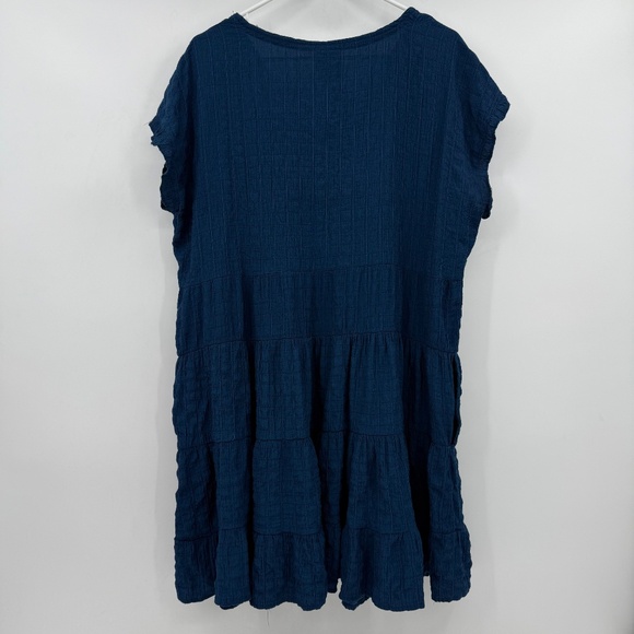 Knox Rose Dress Women XL Blue Tiered Short Length Prairie Peasant Boho Hippie - Picture 6 of 11